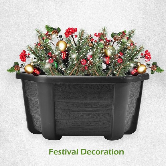 9.8 Inches Self Watering Wall Planters for Indoor Plants, Railing Planters Balco - Picture 8 of 9